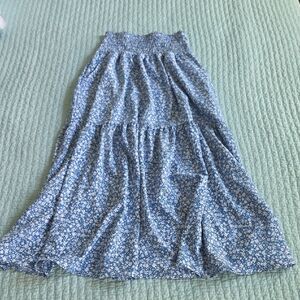 Floral Blue Maxi Skirt